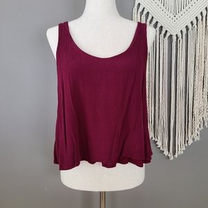 Ambiance | Maroon Cropped Swing Tank size XL